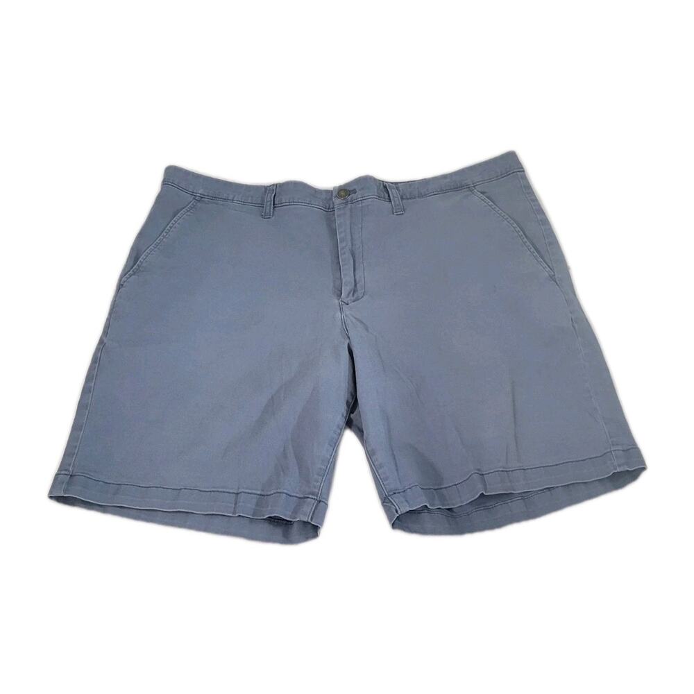 Men’s Flat Front Chino Shorts Light Blue Size 40 Traditional